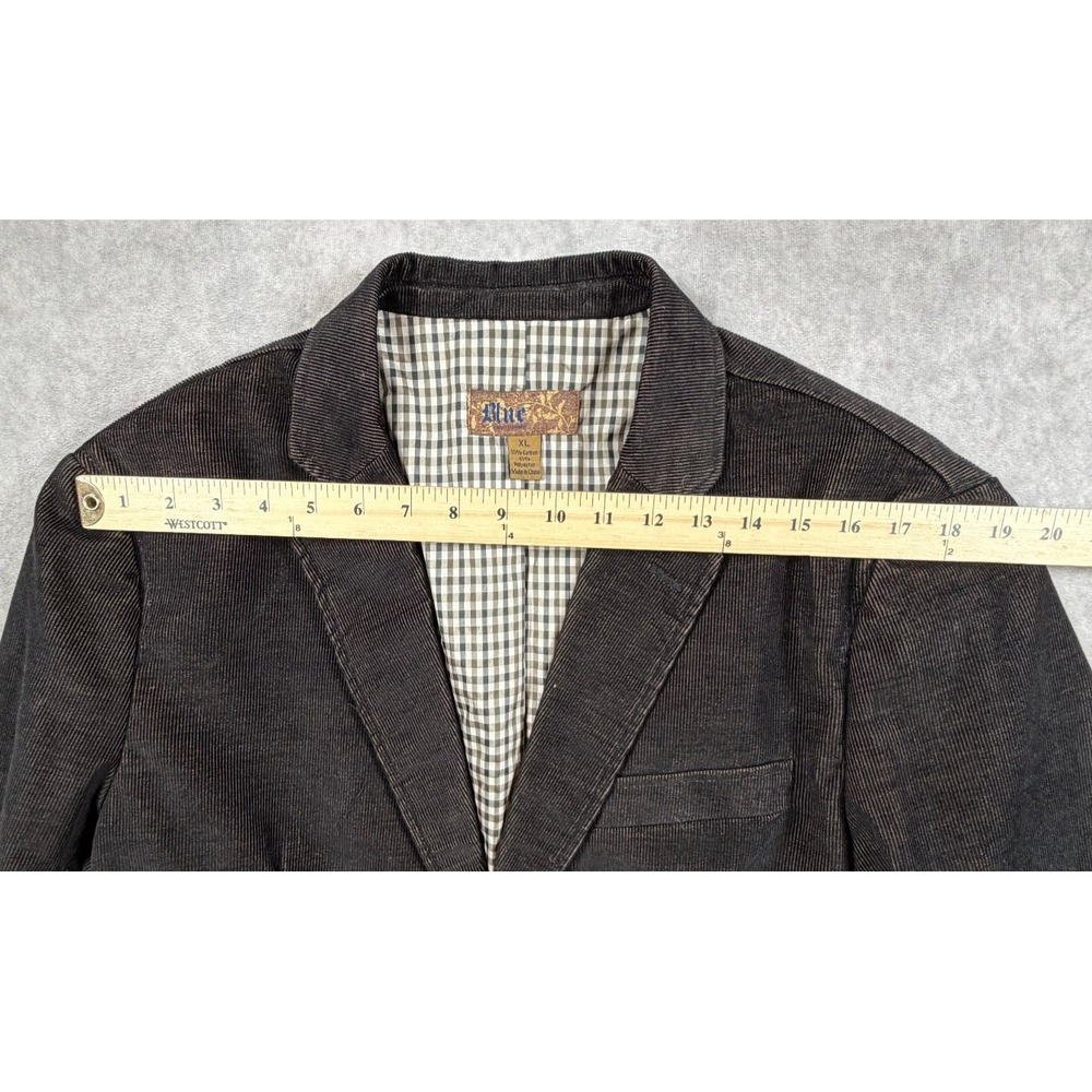 Blue Pronto Uomo Mens XL Blazer Brown Corduroy Sport Coat Two Button Lined - Picture 6 of 8